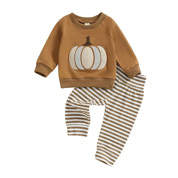 Baby/Toddler Pumpkin Striped Jogger Set