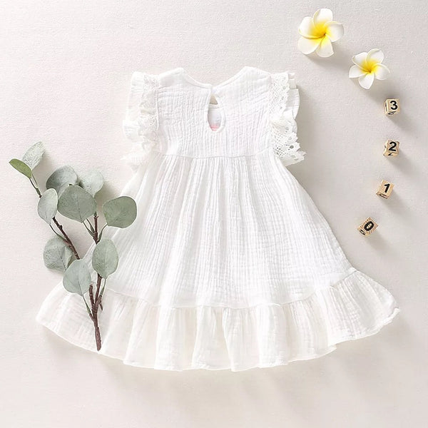 Toddler/Kid White Embroidered Dress