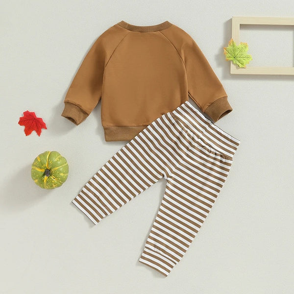 Baby/Toddler Pumpkin Striped Jogger Set