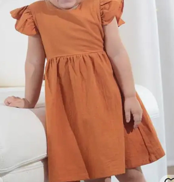 READY TO SHIP - Toddler Flutter Sleeve Bow Dress (2T)