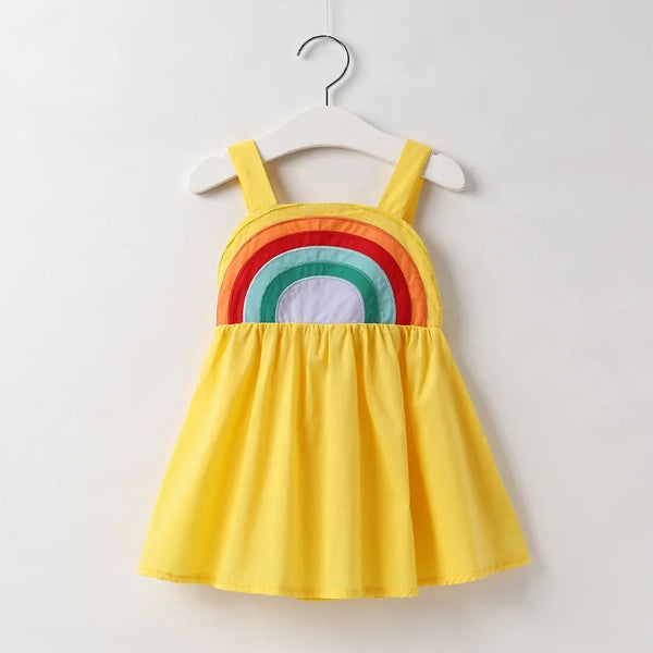 READY TO SHIP - Child Yellow Rainbow Dress (2T)