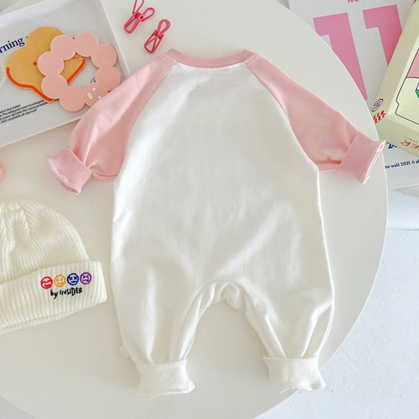 Baby/Toddler Pink Raglan Sleeve Heart Romper