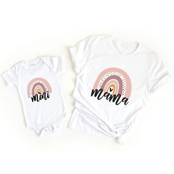 Mom/Baby Graphic Tee - Rainbow Mama + Mini