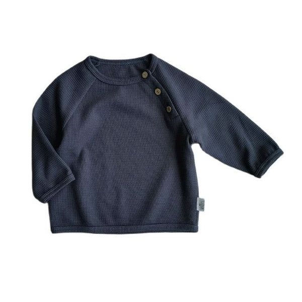 Todder/Kids Waffle Side Button Pullover