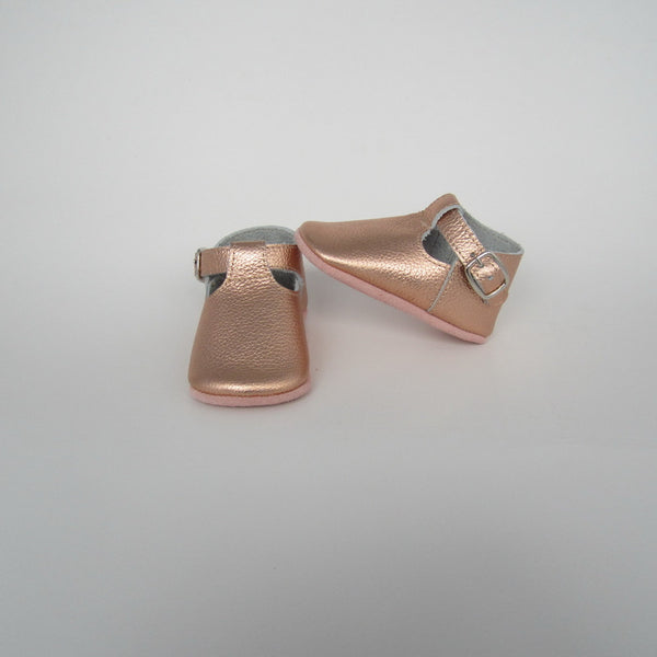 Baby T-Strap Shoes - Rose Gold
