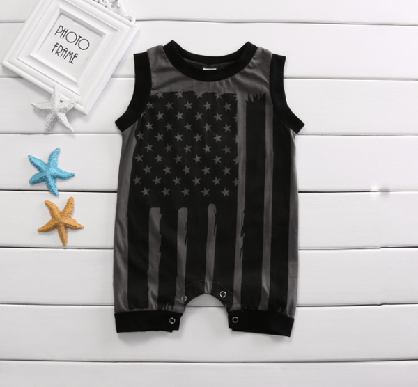 Baby/Toddler Grey Flag Romper