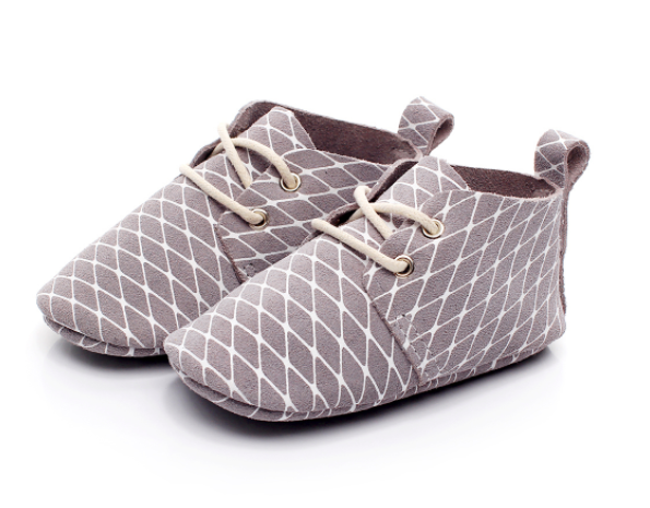 Baby Lace Up Oxford - Grey Checker