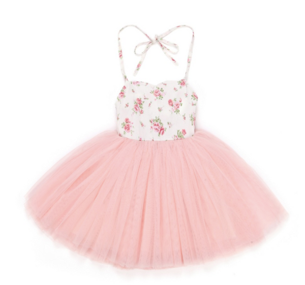Baby/Toddler Pink Floral Tutu Halter Dress