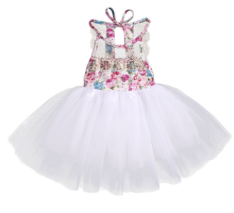 Baby/Toddler Floral Sequin Open Back Tutu Dress
