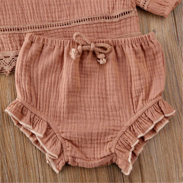 Baby/Toddler Dark Pink Shirt/Bloomers Set