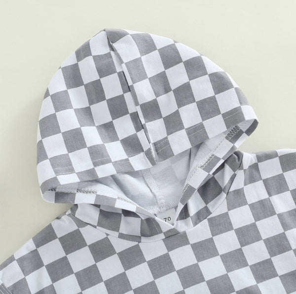 Baby/Toddler Checkered Hoodie Romper