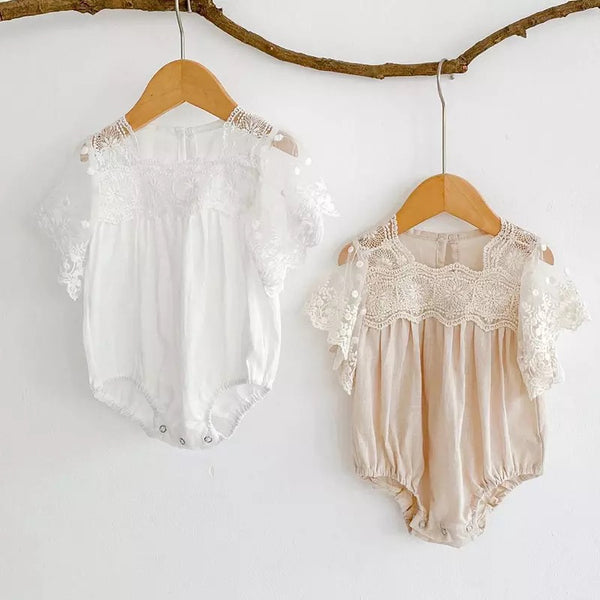 Baby/Toddler Lace Fluttersleeve Romper