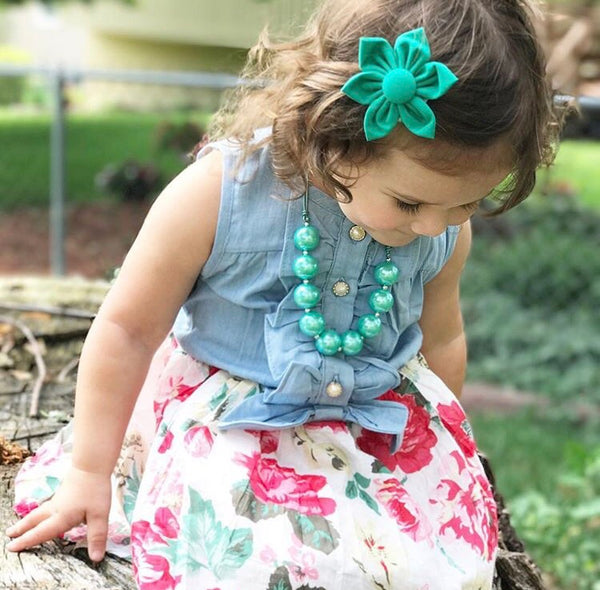 Toddler/Kids Denim and Floral Dress