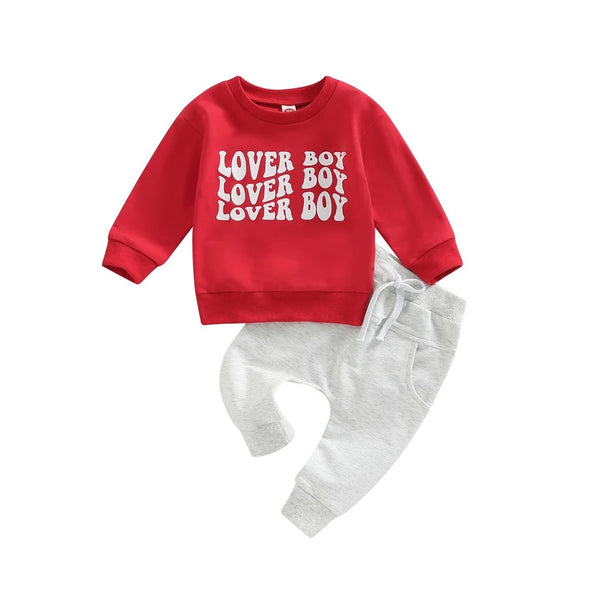 Baby/Toddler Lover Boy Pullover Joggers Set