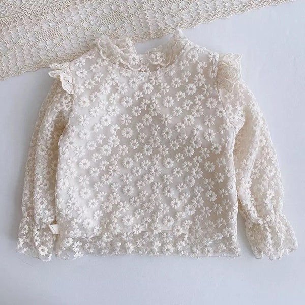 Baby/Toddler White Flower Lace Top