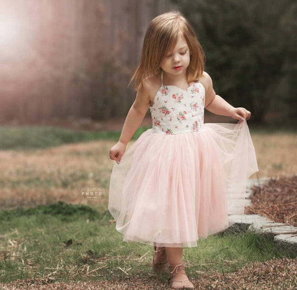 Baby/Toddler Pink Floral Tutu Halter Dress