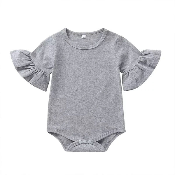 Baby/Toddler Bell Sleeve Romper - Multiple Colors