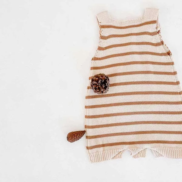 Baby/Toddler Rust Striped Overall Romper