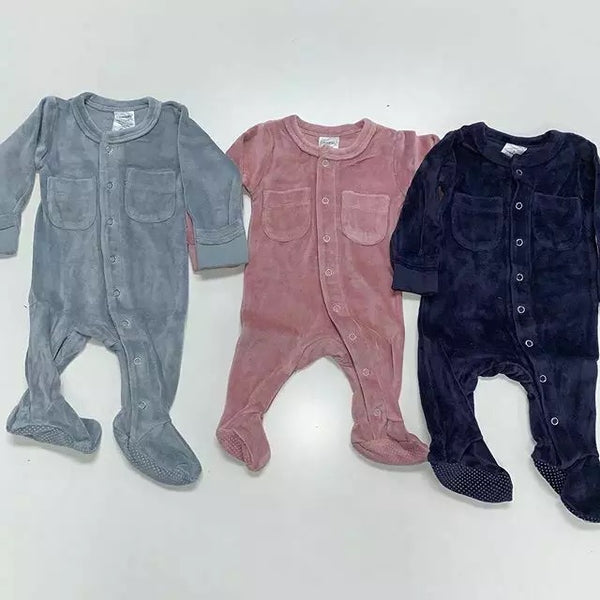 Baby/Toddler Velvet Footed Romper - Multiple Colors
