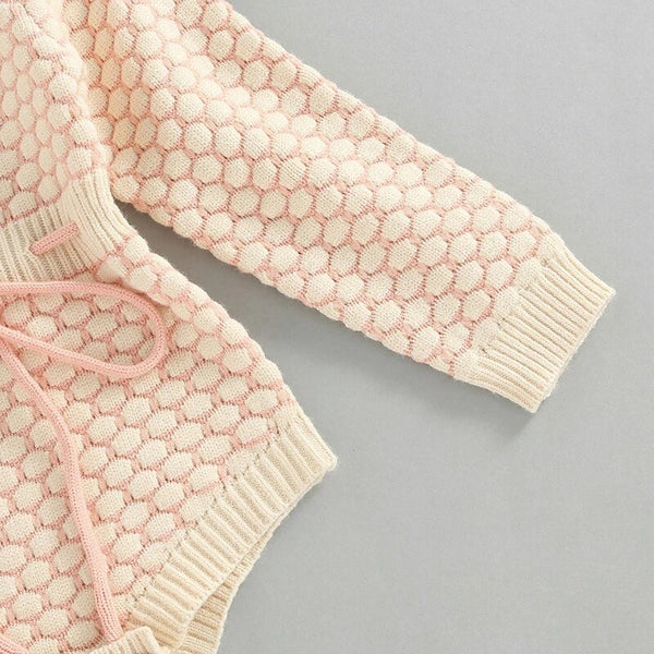 Baby/Toddler Pink Honeycomb Sweater Romper