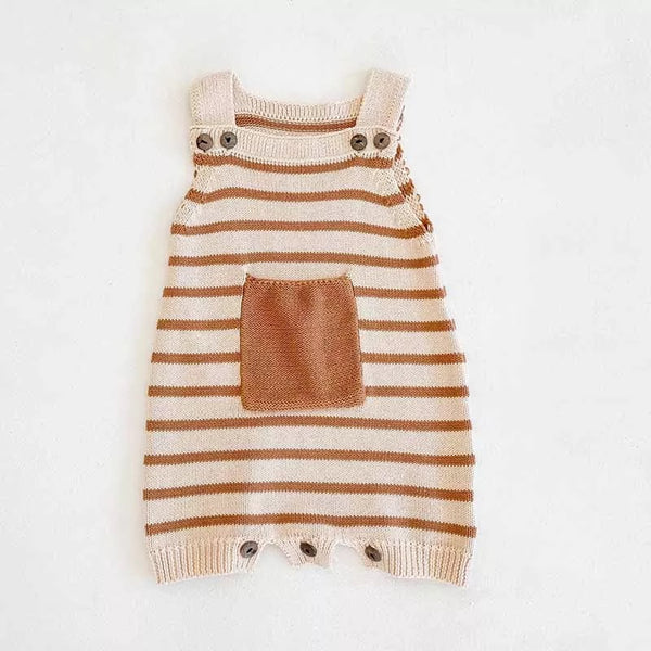 Baby/Toddler Rust Striped Overall Romper