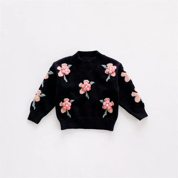 Toddler/Kids Pink Flower Sweater