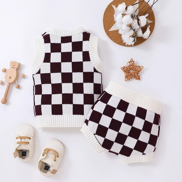 Baby/Toddler Checkerboard Knit Set
