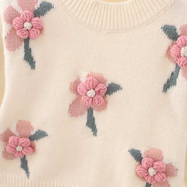Toddler/Kids Pink Flower Sweater