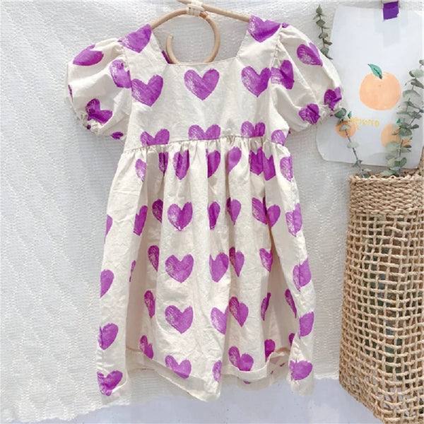 Toddler Lilac Heart Dress