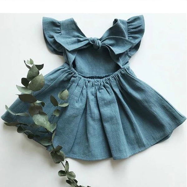 Baby/Toddler Flutter Sleeve Bow Dress
