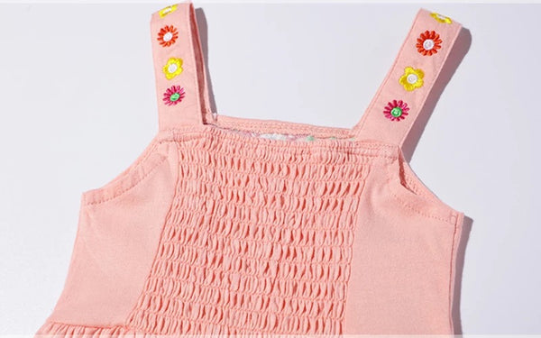 Toddler Pink Floral Embroidered Dress